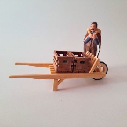brouette plateau bois miniature pour crèche noël