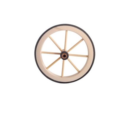 Une roue en bois 4.5 cm pour charrette miniature avec cerclage