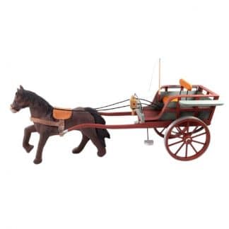calèche miniature en bois avec cheval santon